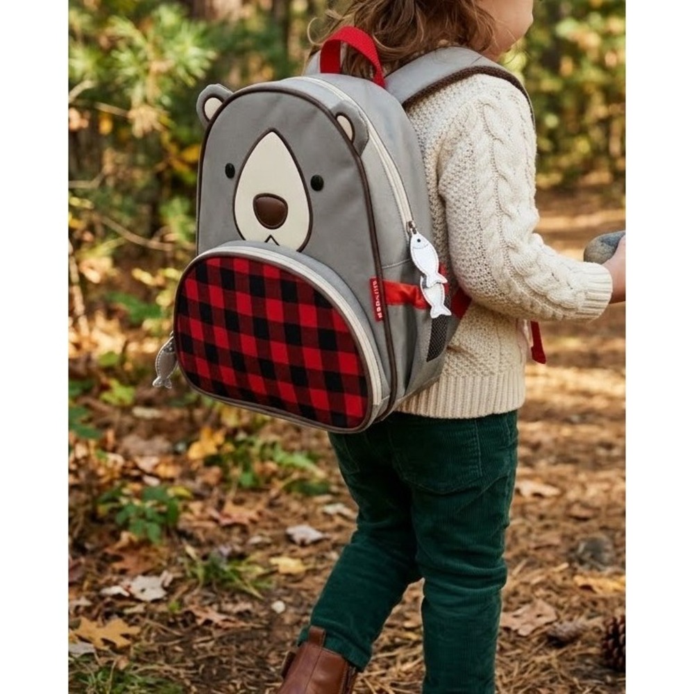 Skip Hop Zoo Little Kid Backpack - Rare HTF Special Winter Edition "Blake Bear"